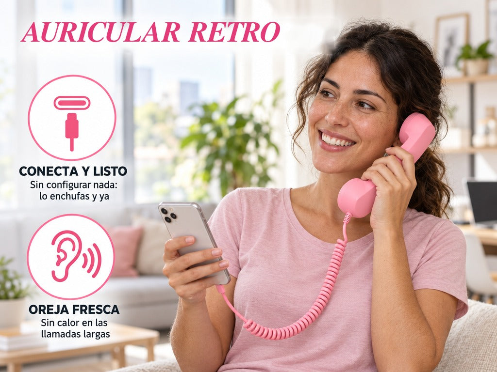Auricular retro Charlina en uso